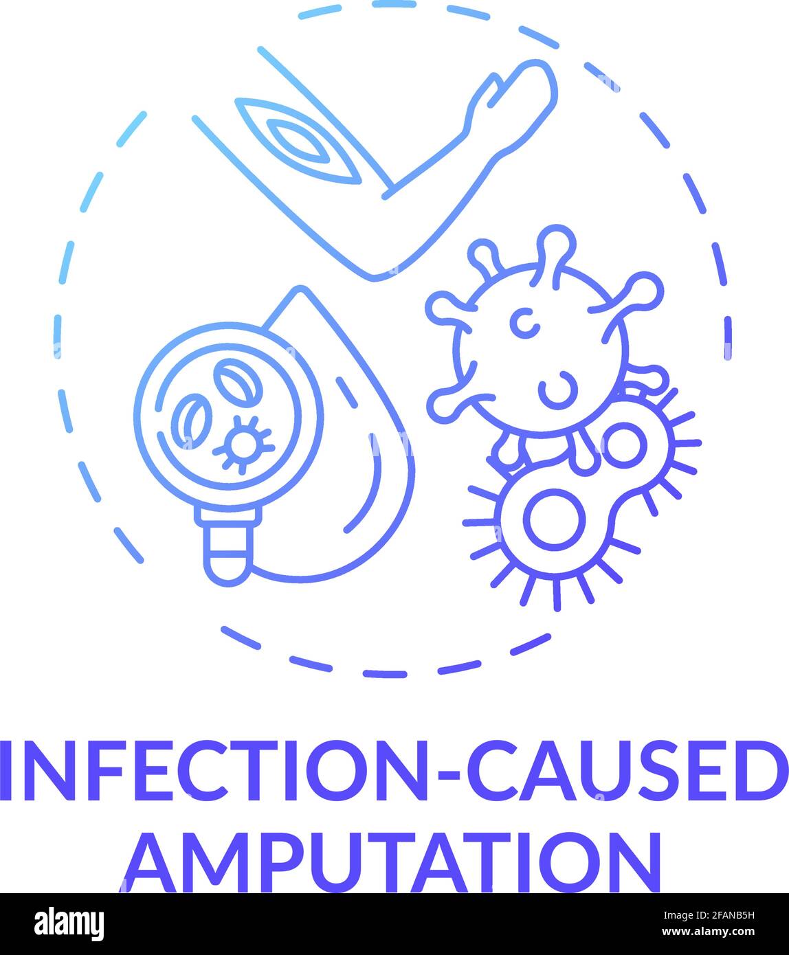 Infection-caused amputation concept icon Stock Vector
