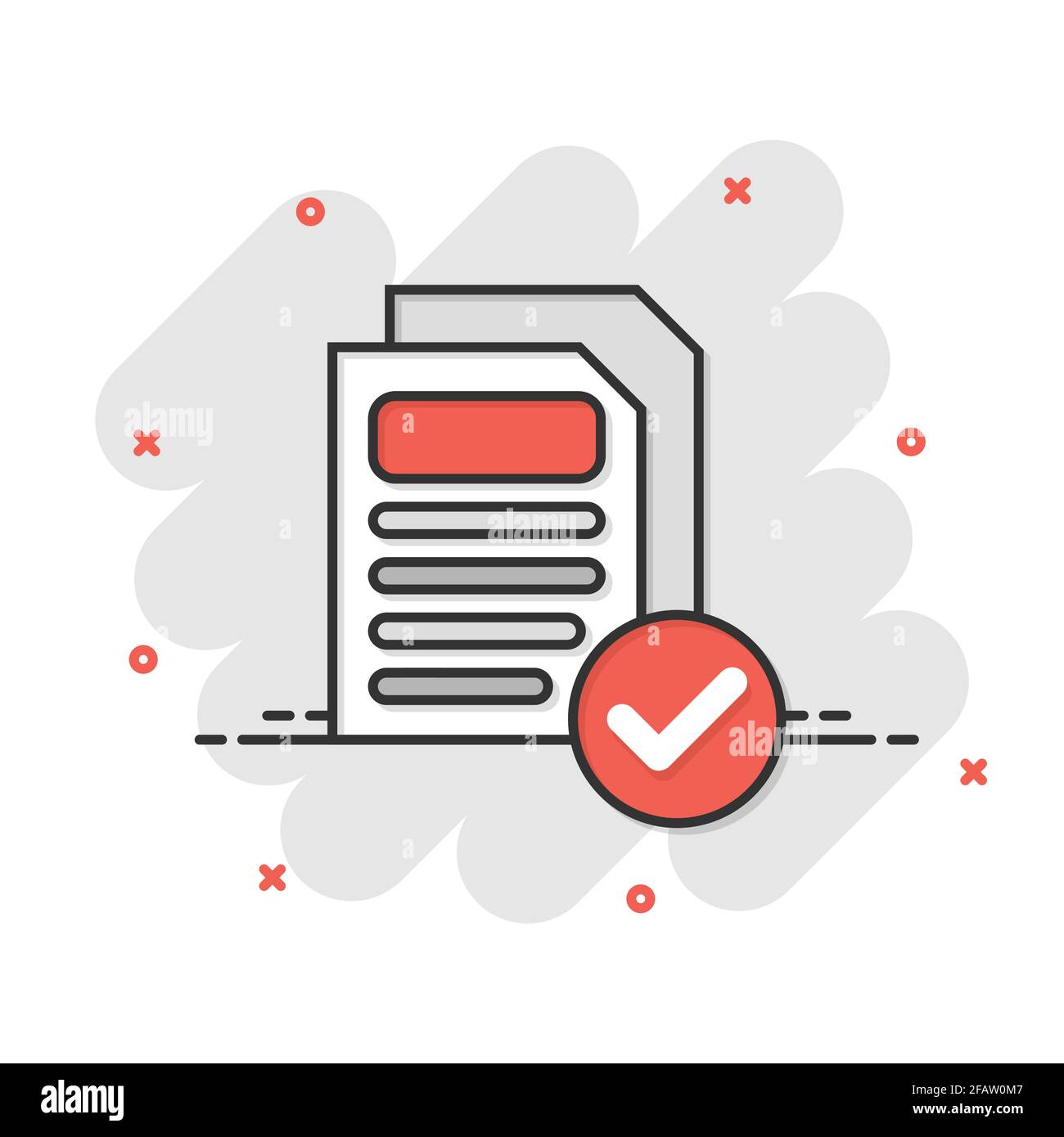 Document icon in comic style. Report cartoon vector illustration on ...