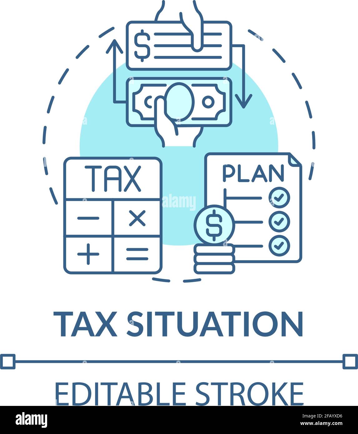 Tax situation concept icon Stock Vector