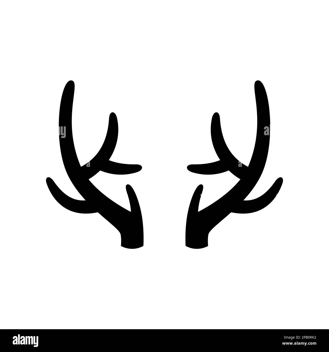 Deer antlers on a white background. Vector illustration. Icon Stock ...