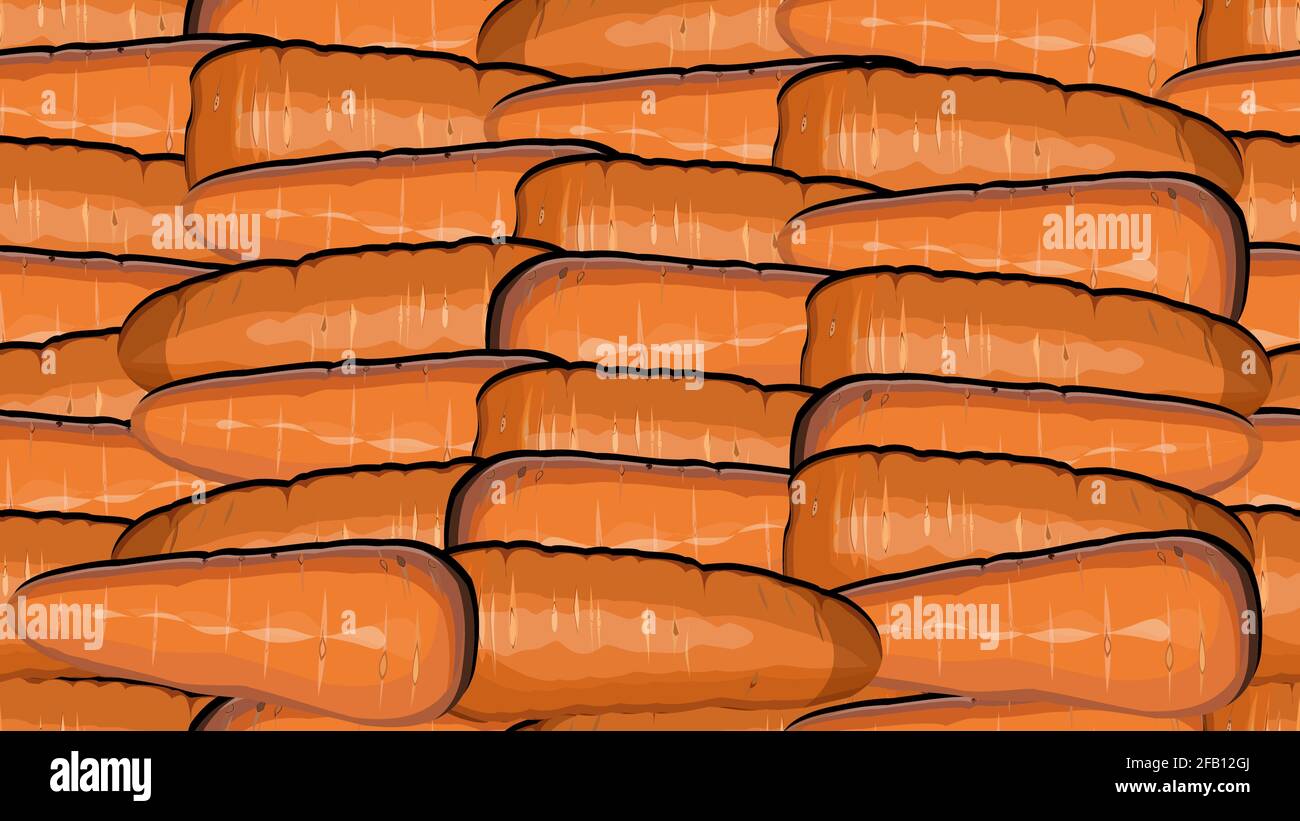 Seamless background (pattern) of fresh carrots Stock Vector