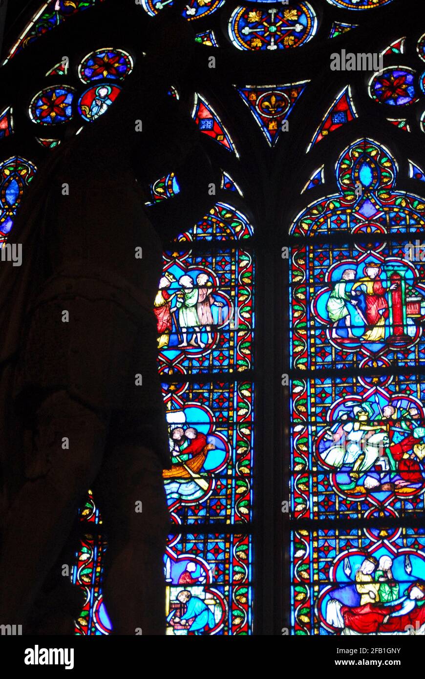 NotreDame de Paris cathedral stained glass windows before the fire