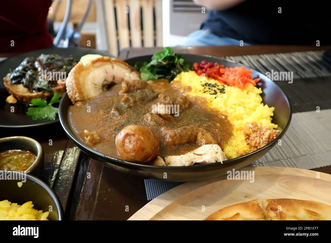 Japanese curry rice, Japanese curry with pork and rice or kare rice ...