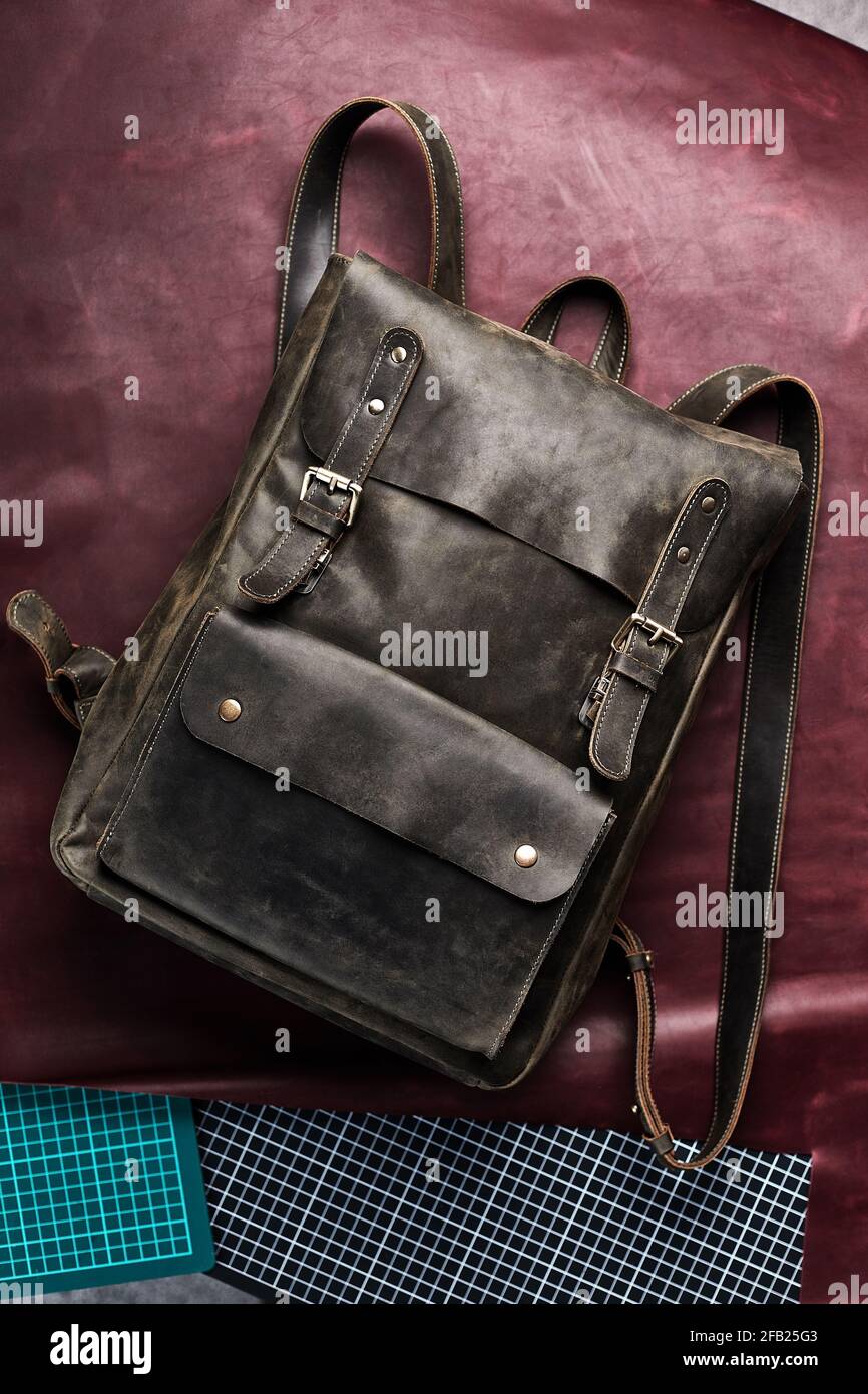 hipster leather backpack