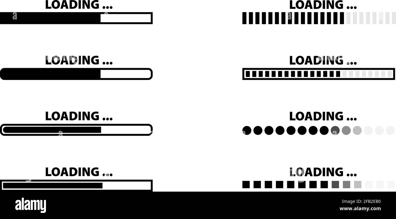 set of loading bars or progress bars vector illustration Stock Vector