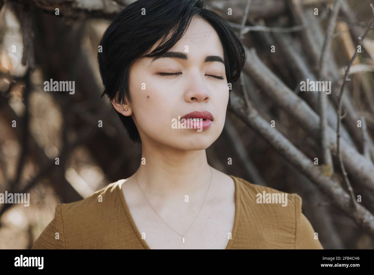 Serene Portrait of Asian Woman Stock Photo - Alamy