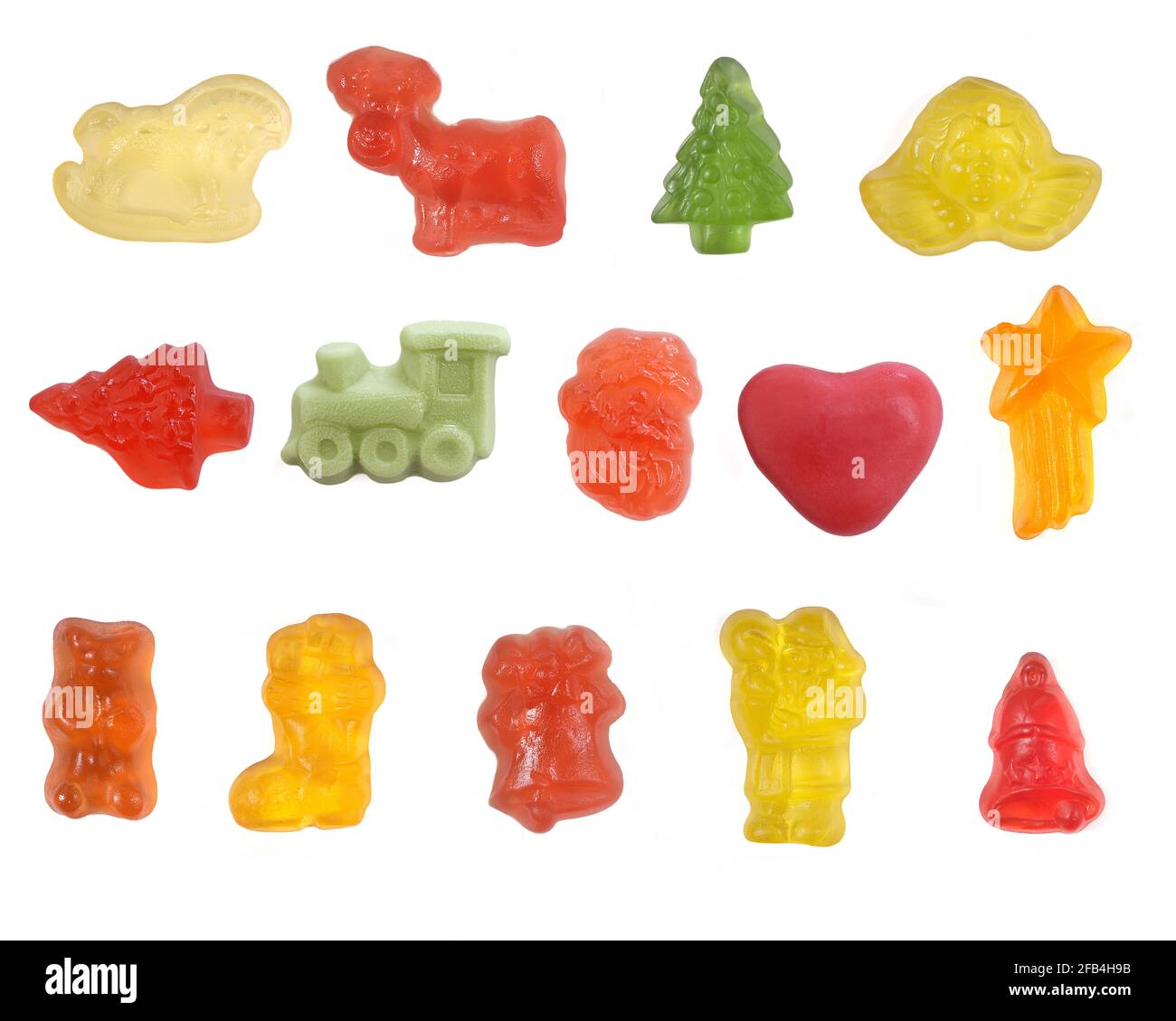 group of jelly candies on white background Stock Photo