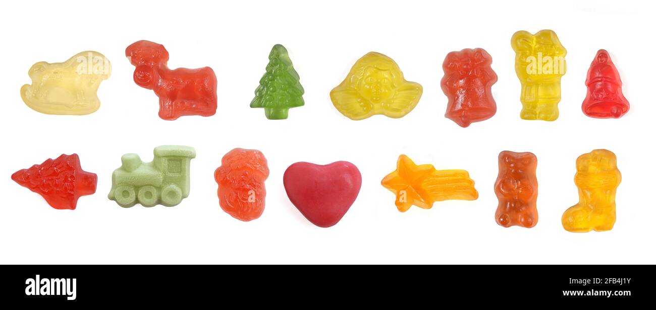group of jelly candies on white background Stock Photo Alamy