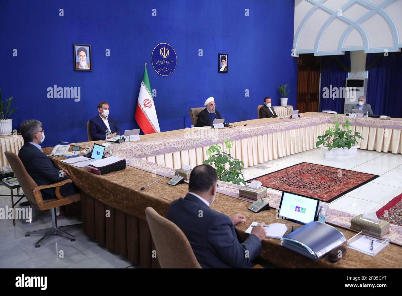 tehran-iran-21st-apr-2021-iranian-president-hassan-rouhani-speaks