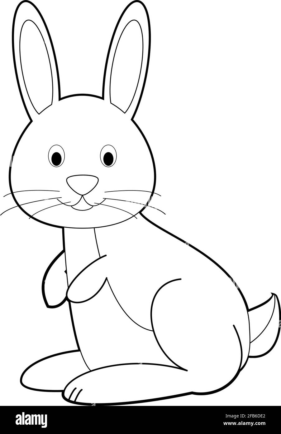 Easy Coloring drawings of animals for little kids: Rabbit Stock ...