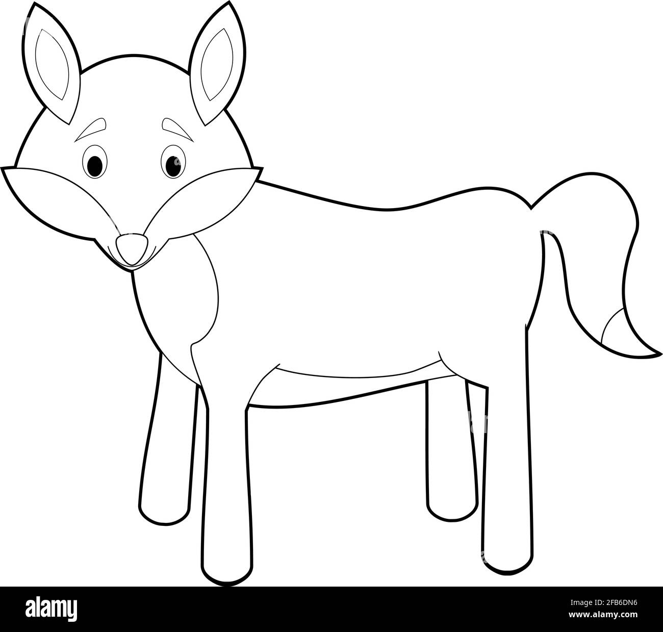 Easy Coloring Drawings Of Animals For Little Kids Wolf Stock Vector Image Art Alamy