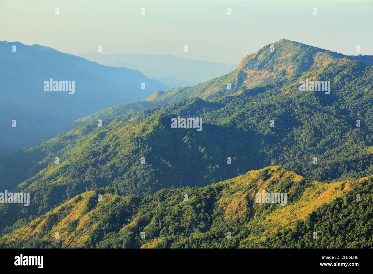 The green mountains in the morning are sunny Stock Photo - Alamy
