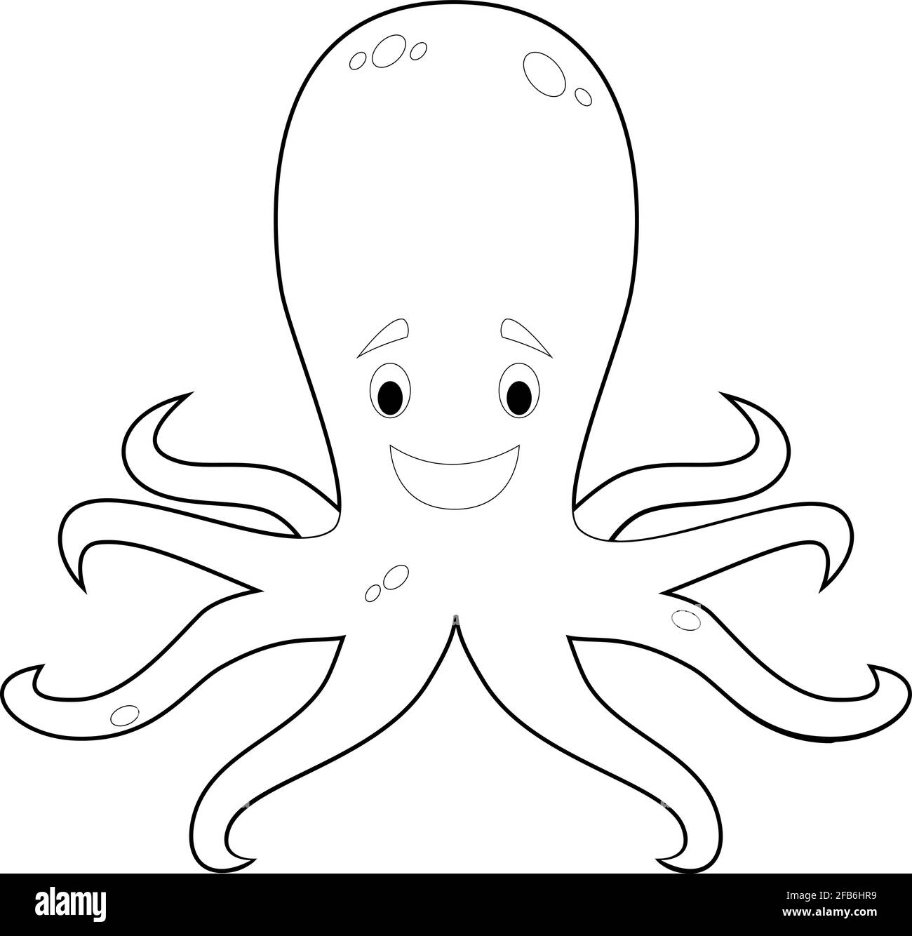 Easy Coloring drawings of animals for little kids: Octopus Stock ...