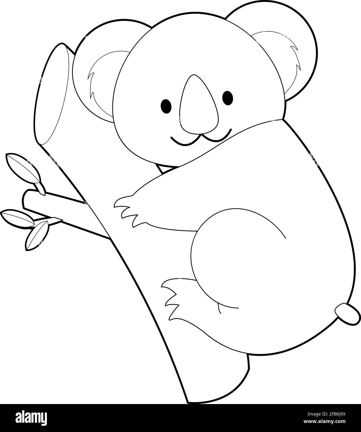 Easy Coloring drawings of animals for little kids Koala Stock ...