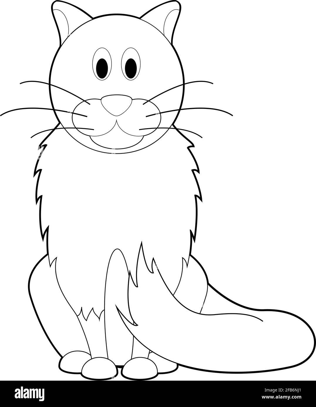 Easy Coloring drawings of animals for little kids: Cat Stock Vector Image &  Art - Alamy