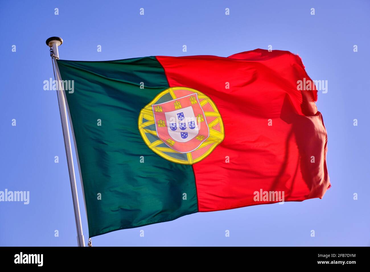Portuguese flag. Lisbon, Portugal Stock Photo