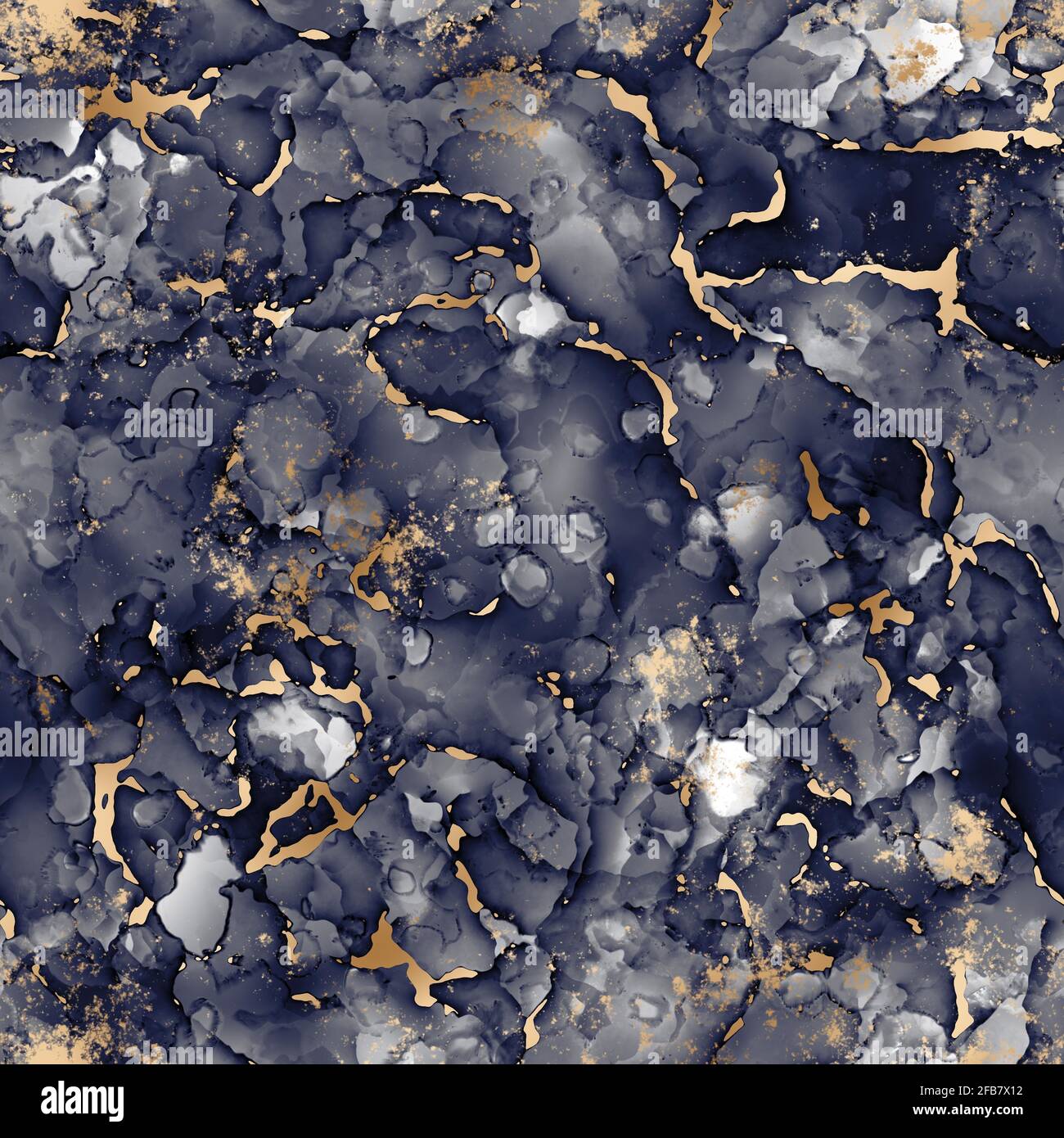 Seamless abstract alcohol ink art with gold leaf overlay Stock Photo ...