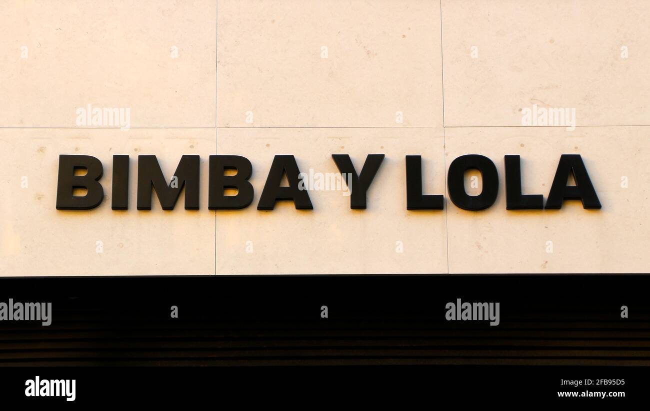 Bimba y Lola shop sign in the city centre of Santander Cantabria Spain  Stock Photo - Alamy