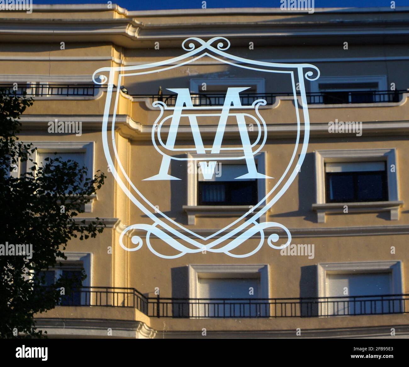 Massimo Dutti graphics shop sign on glass with reflected buildings in the  city centre of Santander Cantabria Spain Stock Photo - Alamy