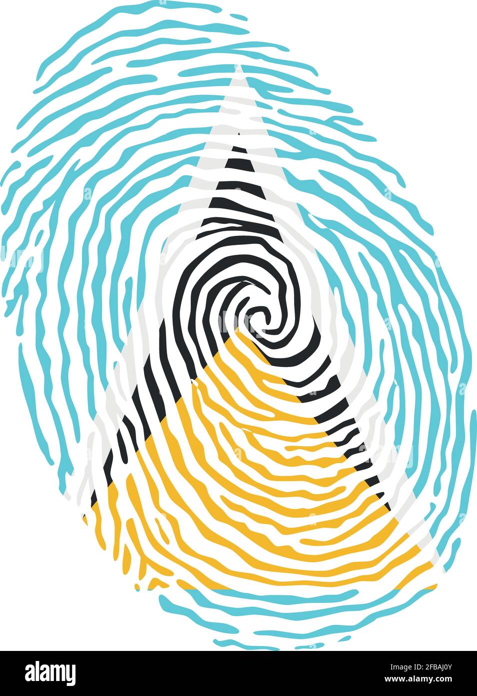 Fingerprint vector colored with the national flag of Saint Lucia Stock Vector