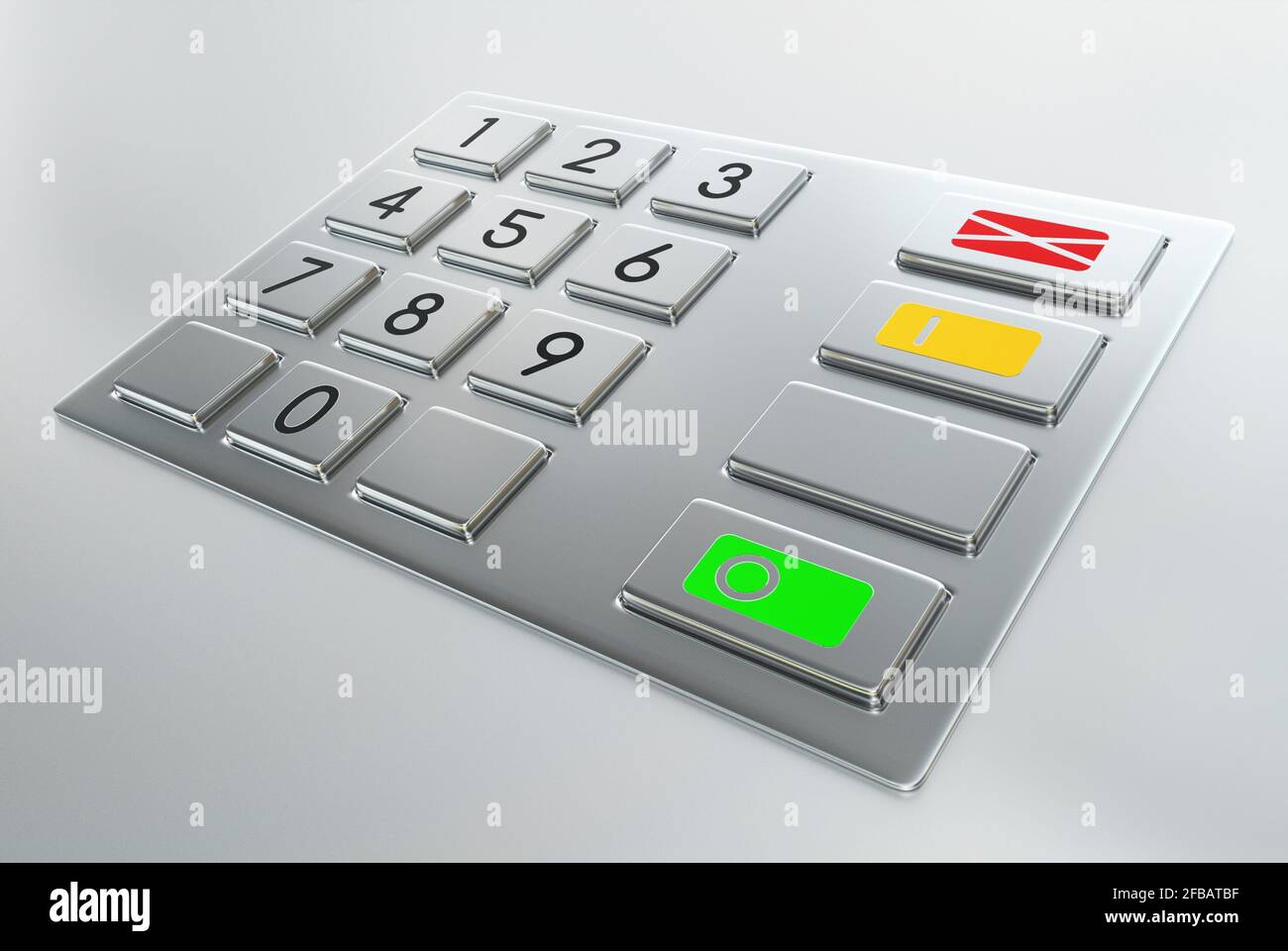 Atm machine keypad with numbers 3D illustration Stock Photo