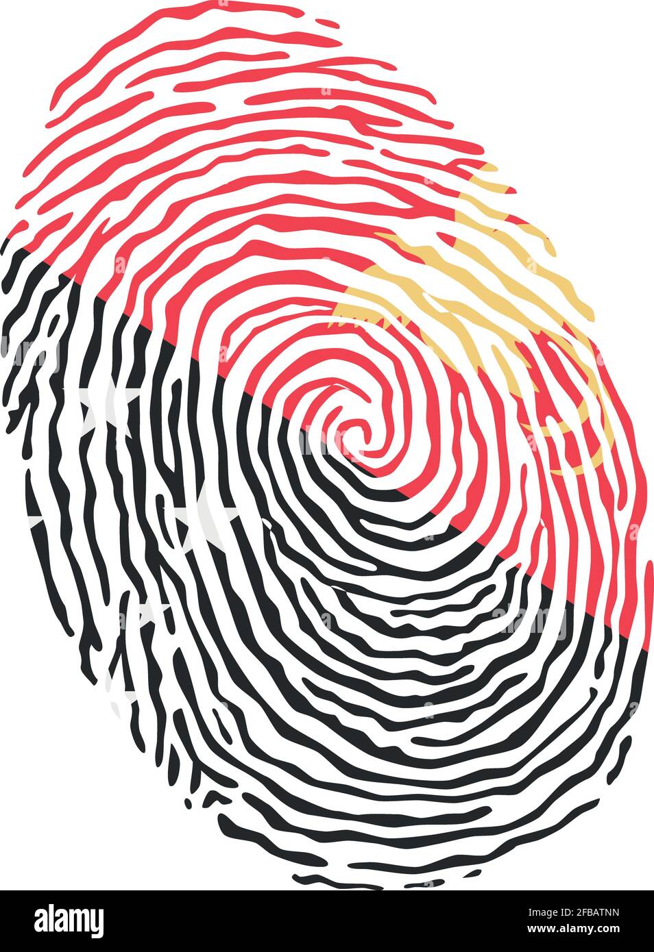 Fingerprint vector colored with the national flag of Papua New Guinea Stock Vector