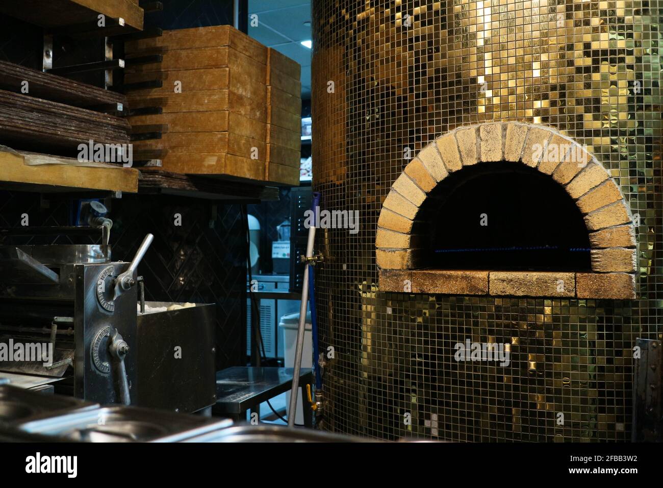 Kuwait City Kuwait April 10, 2021 Pizza oven wish shiny exterior