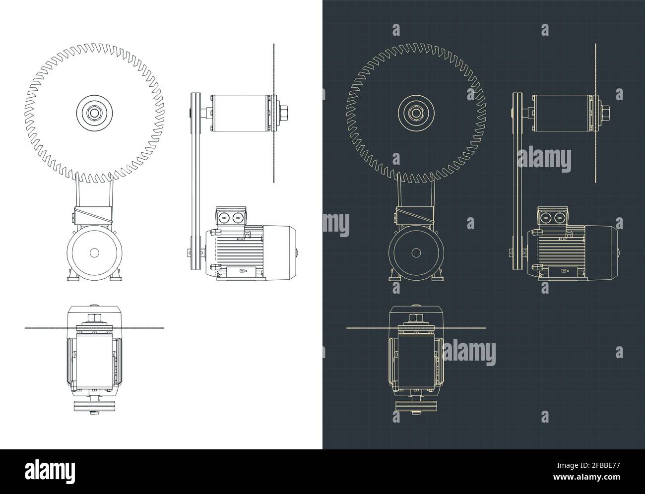Stylized vector illustration of Circular saw drawings Stock Vector