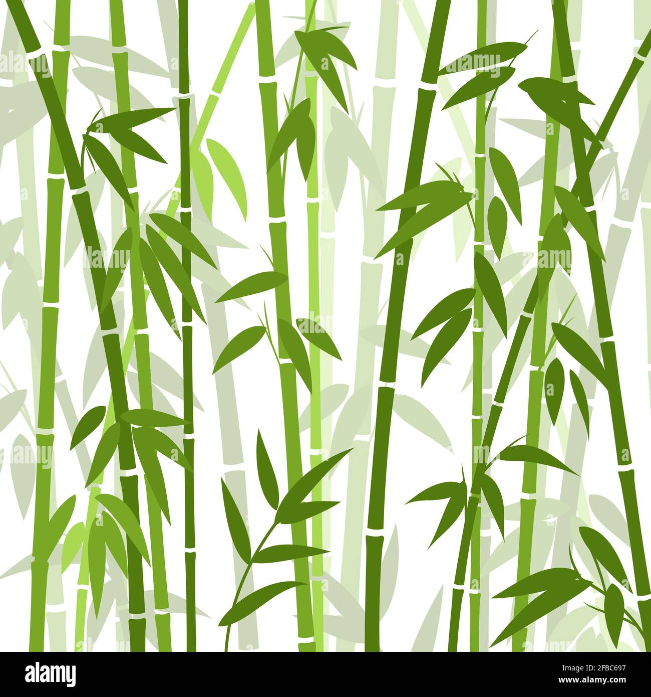 Chinese or japanese bamboo grass oriental wallpaper vector illustration. Tropical asian plant background Stock Vector