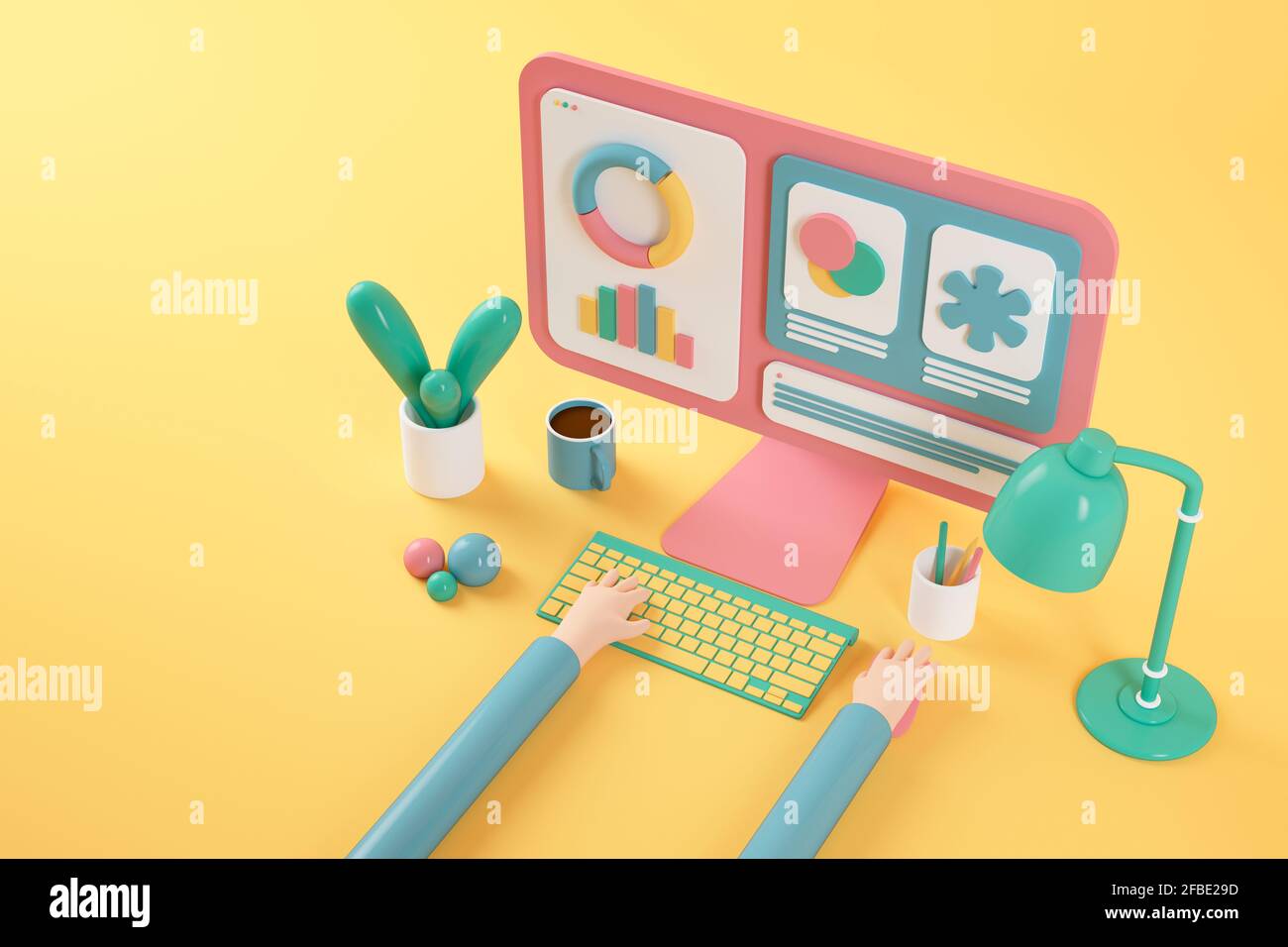 Three dimensional render of geometric toy blocks Stock Photo - Alamy