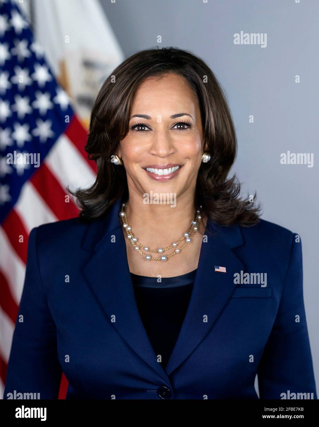 Kamala Harris. Portrait of the 49th Vice President of the United States, Kamala Devi Harris (b. 1964) in March 2021. Official White House photo . Stock Photo
