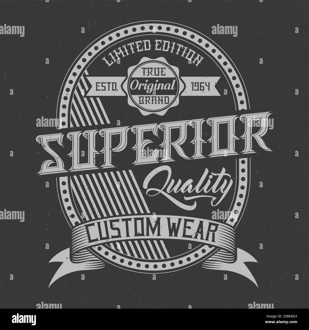 Lable Lettering Vintage label design with lettering composition on dark background ...