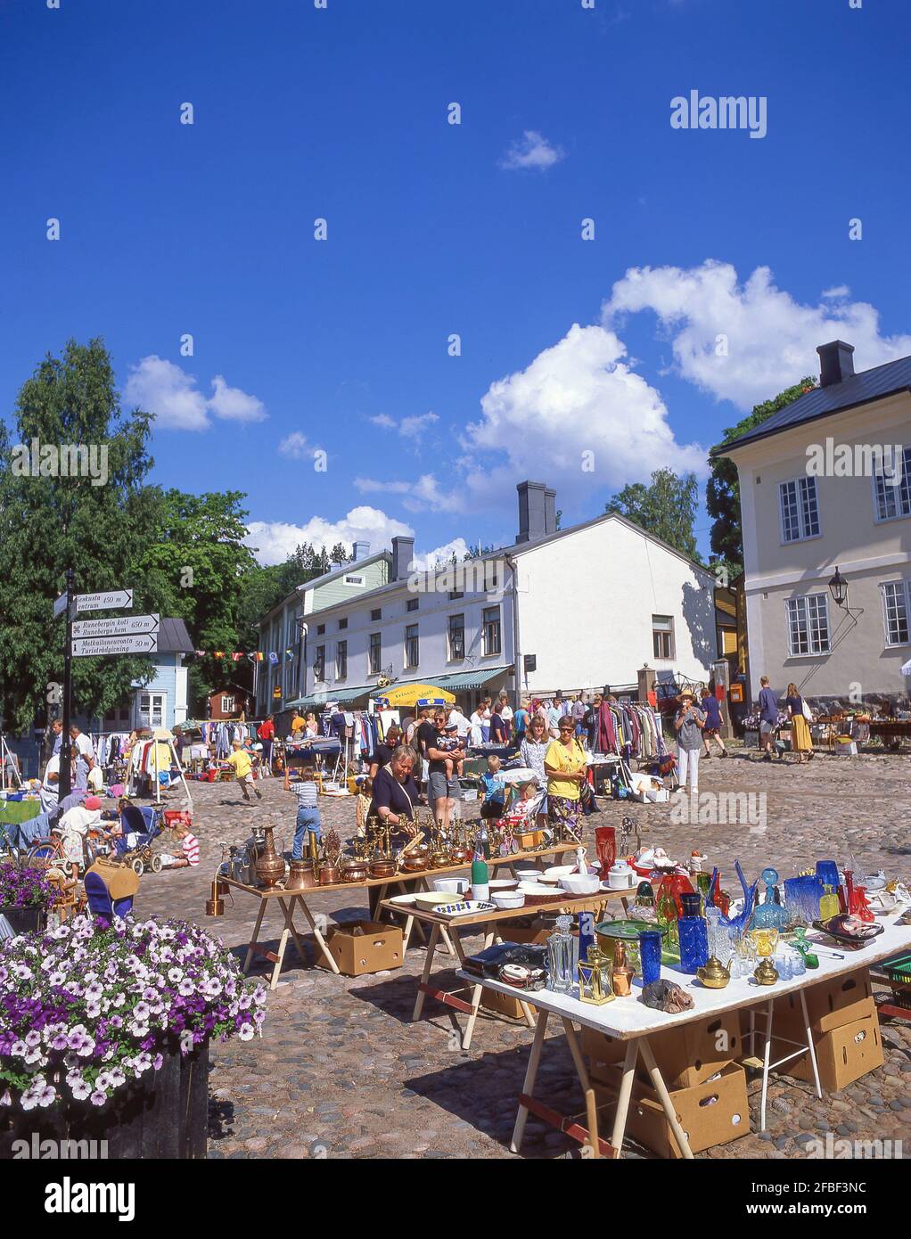 Outdoor market, Old Town, Porvoo, Uusimaa Region, Republic of Finland Stock Photo