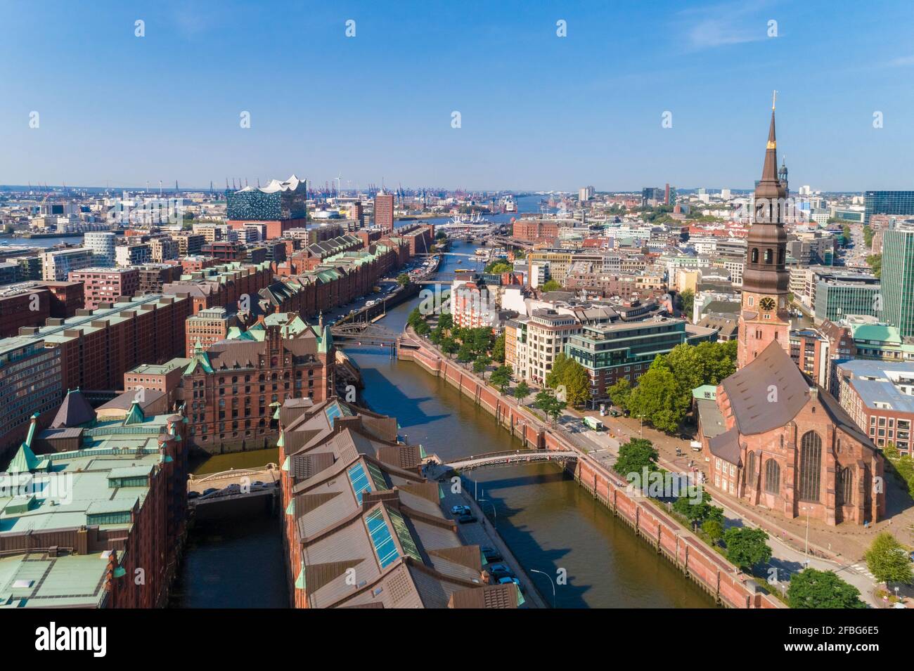 Cityscape with old town and new town, Hamburg, Germany Stock Photo