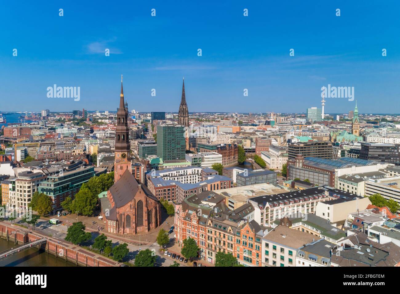 Cityscape with old town and new town, Hamburg, Germany Stock Photo