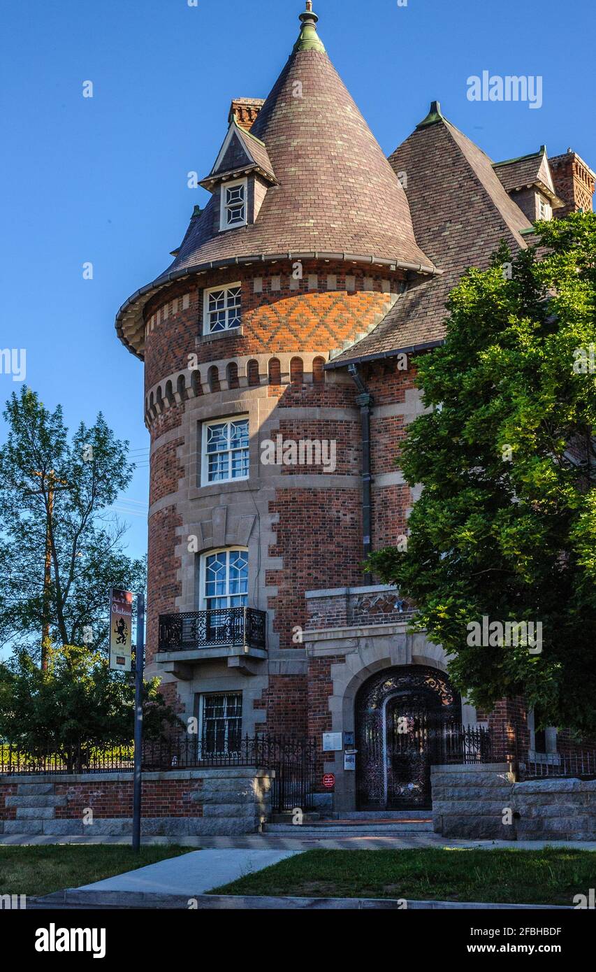 The main entrance to one of the mansions built in Butte, Montana