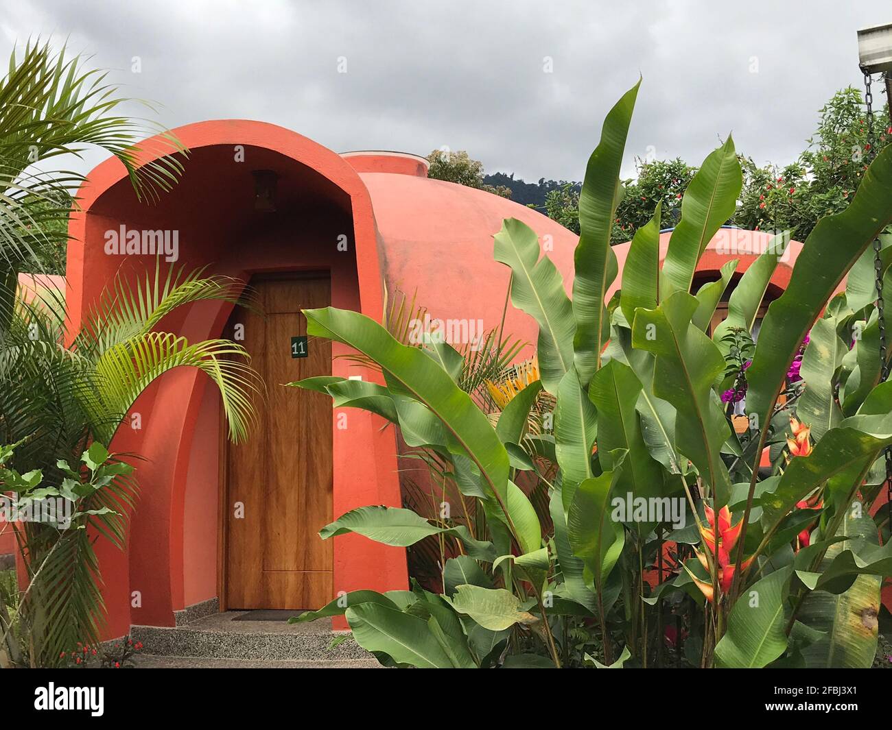 Sisakuna Lodge in Mindo, Ecuador, an eco-friendly hotel resort in an area with tropical bird watching tours Stock Photo