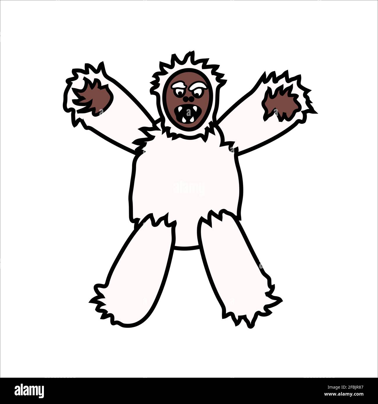 An angry yeti, abominable snowman monster Stock Vector