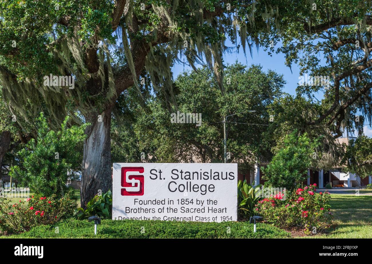 Saint Stanislaus College is a day and boarding school for boys operated by the Brothers of the Sacred Heart since 1854, Bay Saint Louis, Mississippi. Stock Photo