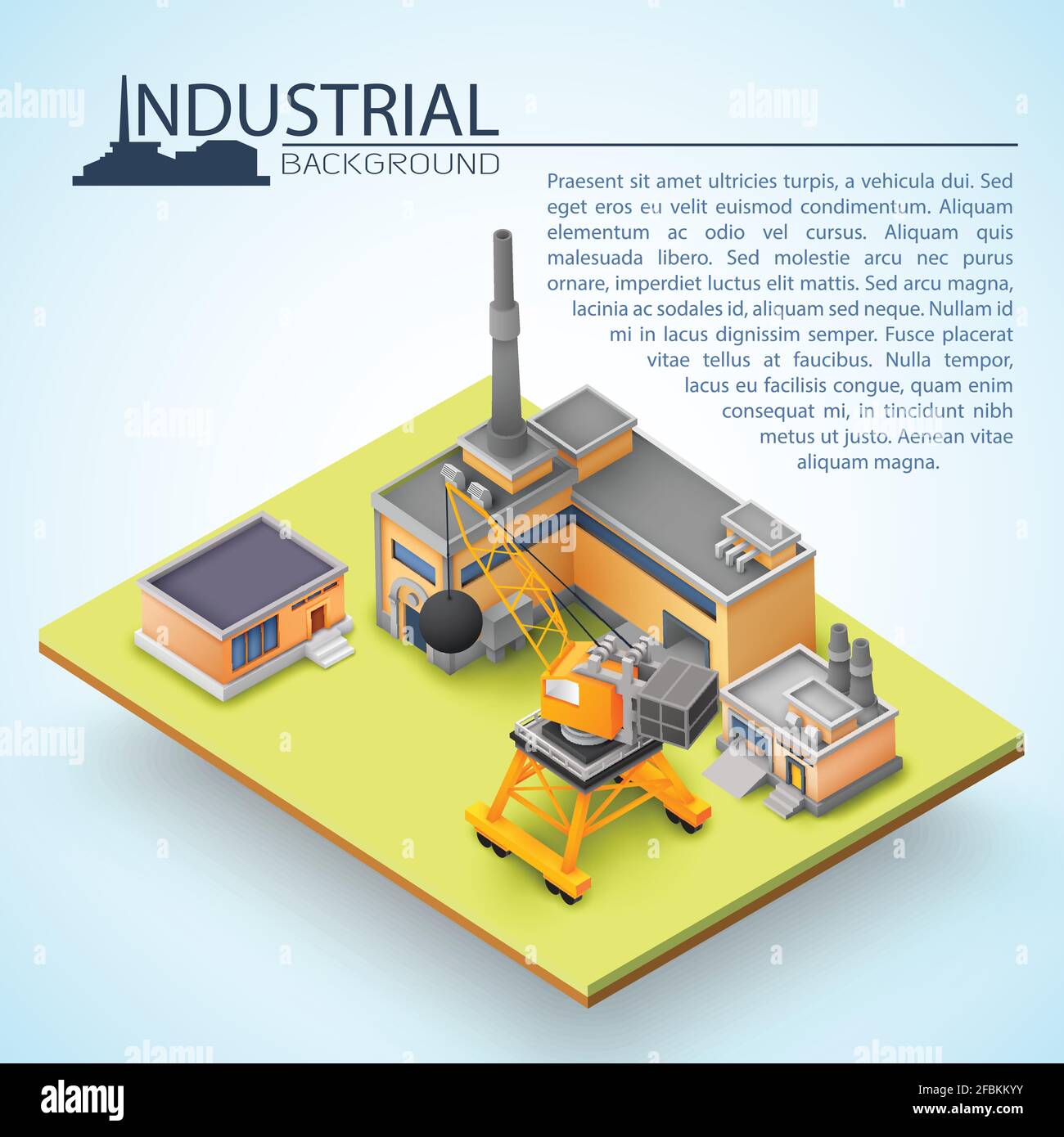 3d industrial building concept with house industrial operations and the
