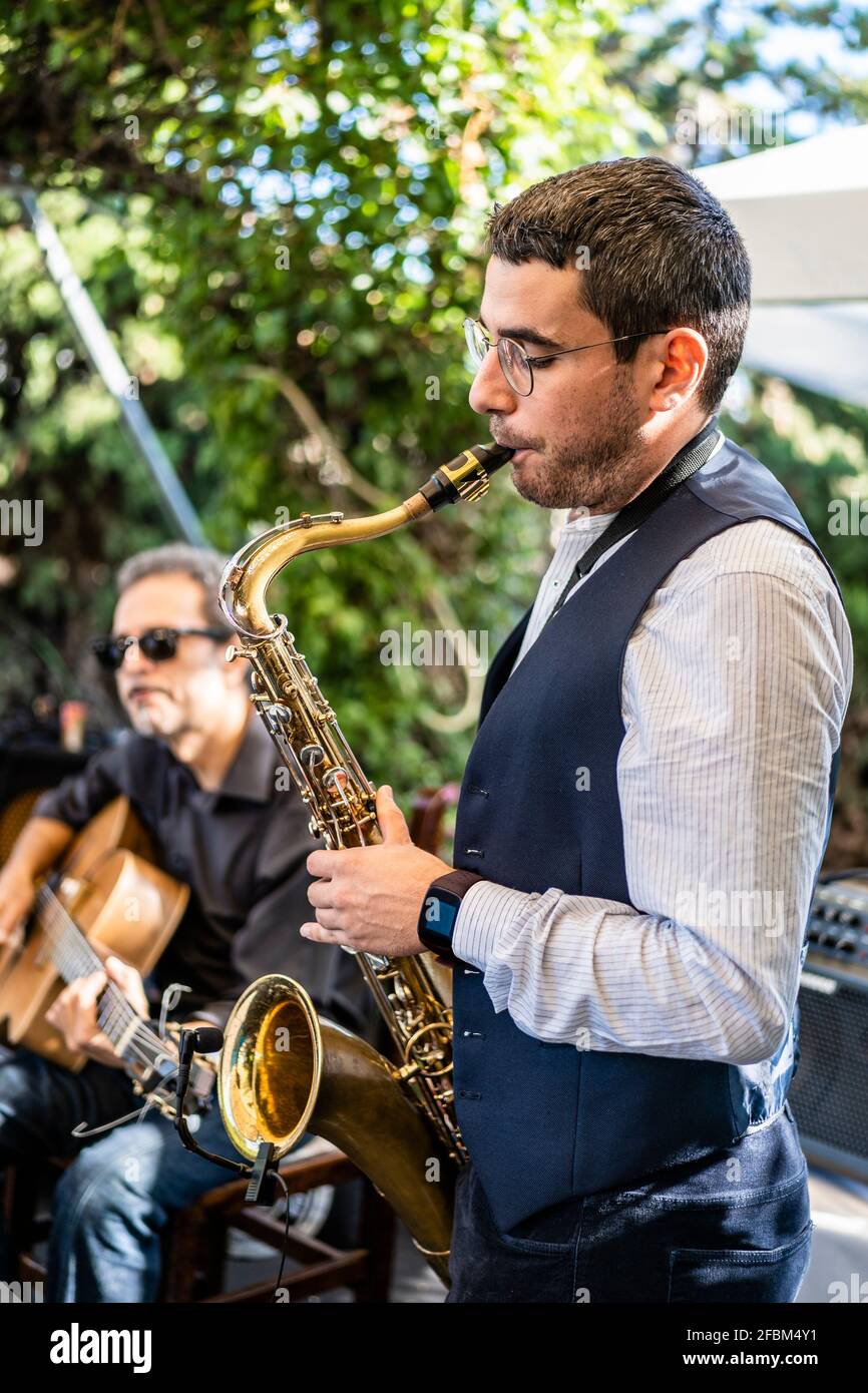 Playing saxophone hires stock photography and images Alamy