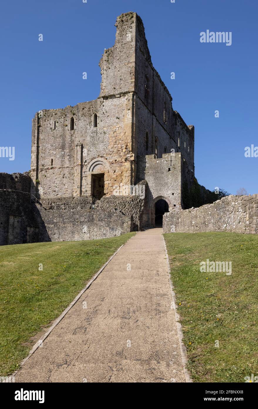 Chepstow Castle Great Tower from the Middle Bailey. Monmouthshire, Wales, UK Stock Photo