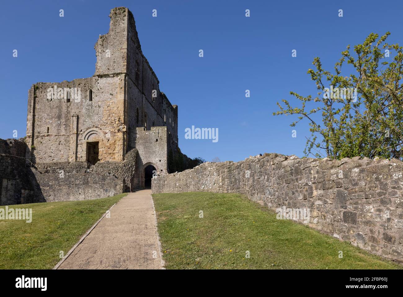 Chepstow Castle Great Tower from the Middle Bailey. Monmouthshire, Wales, UK Stock Photo