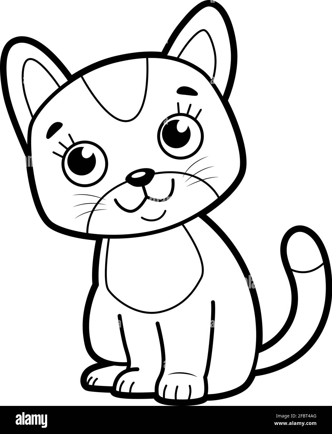 Coloring book or page for kids. Cat black and white vector illustration  Stock Vector Image & Art - Alamy