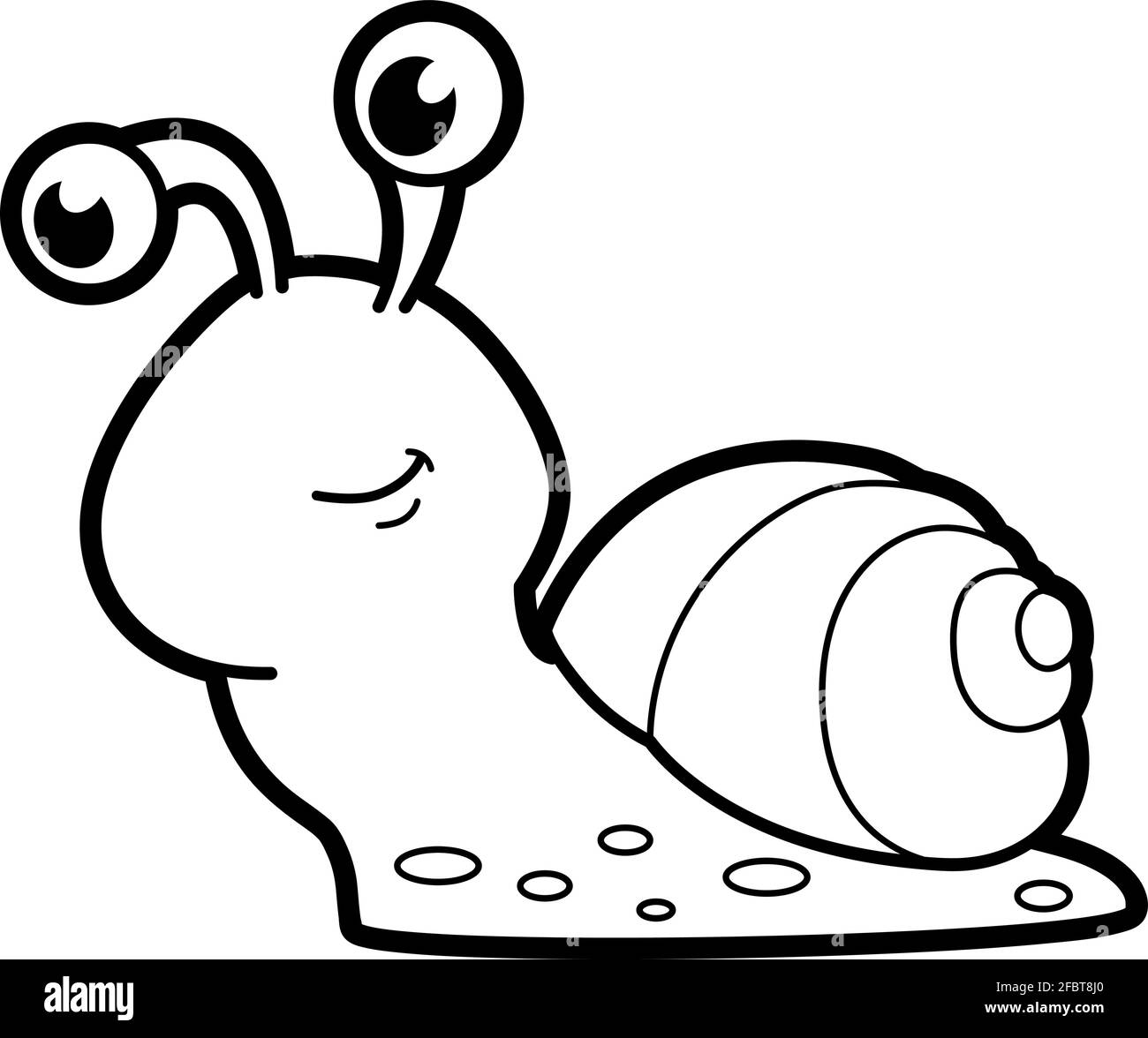 Coloring book or page for kids. snail black and white vector ...