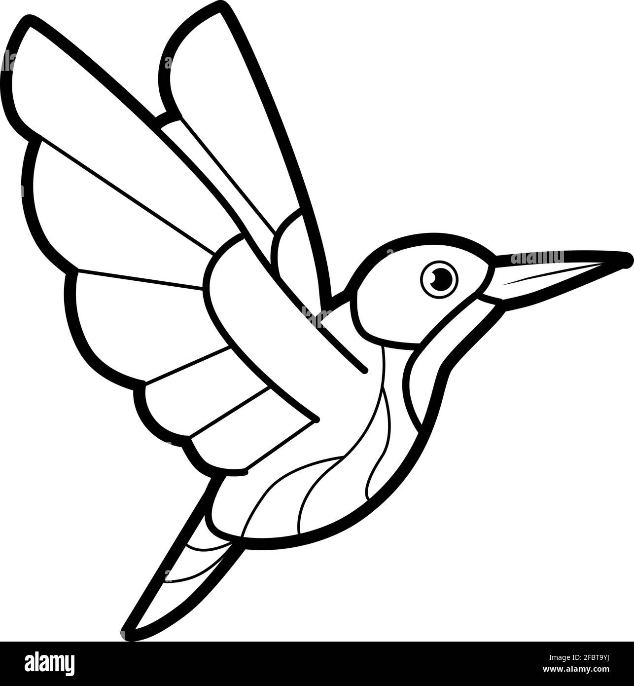 Coloring book or page for kids. bird black and white vector ...