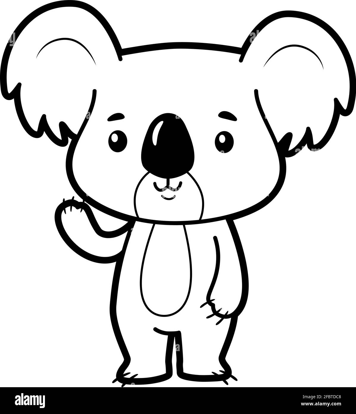 Coloring book or page for kids. koala black and white vector