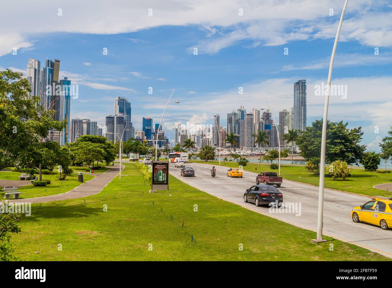 PANAMA CITY, PANAMA MAY 30, 2016 View of modern skyscrapers and a