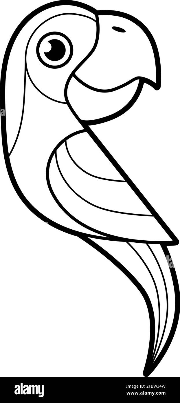 Coloring book or page for kids. parrot black and white vector illustration  Stock Vector Image & Art - Alamy