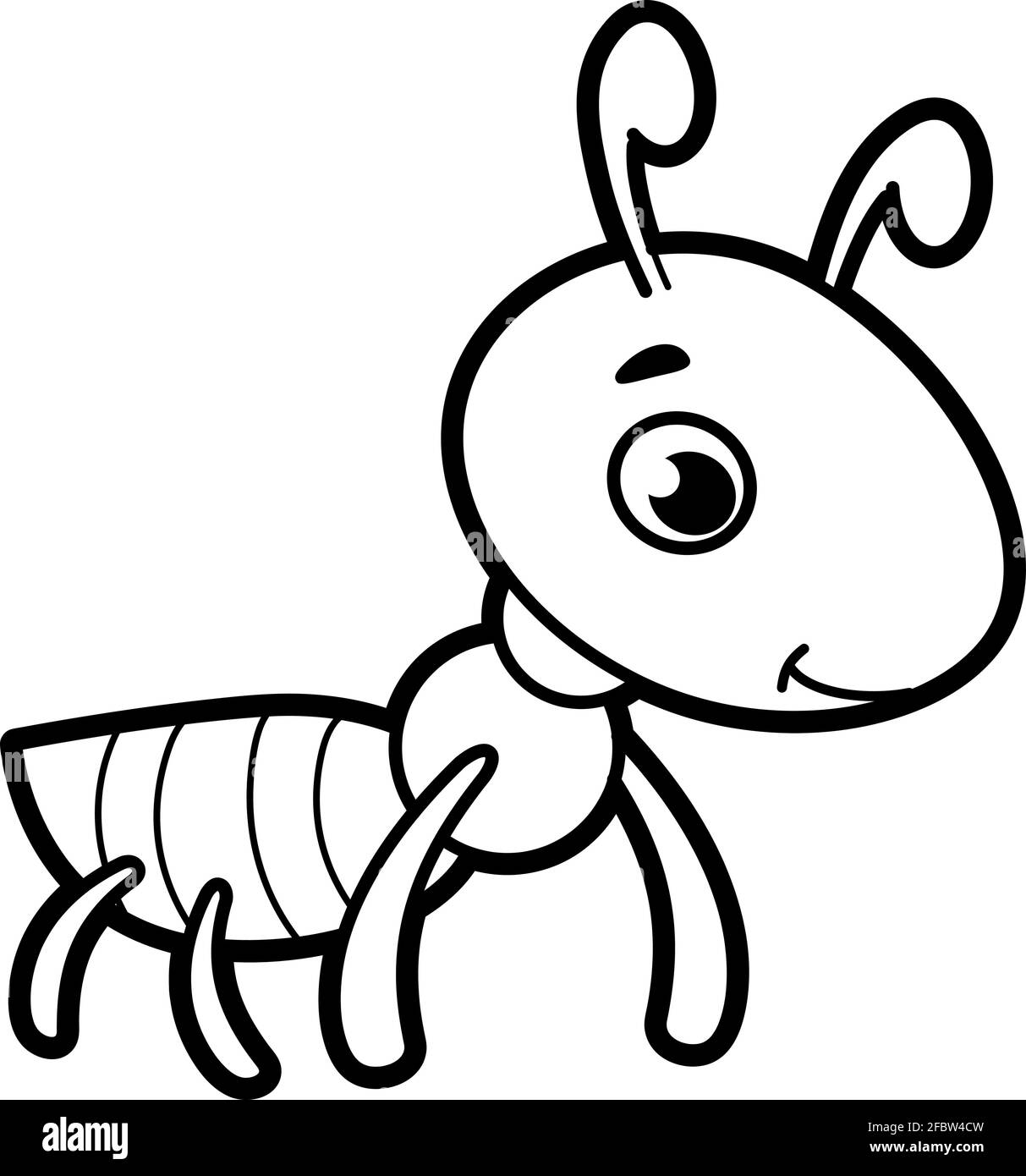 Coloring book or page for kids. ant black and white vector illustration Stock Vector